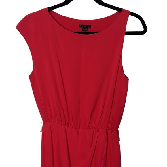 Theory Red Silk Sleeveless Mini dress Women’s size 2 - Picture 2 of 6